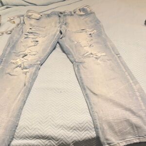 Stylish Distressed Light Blue Jeans for Men